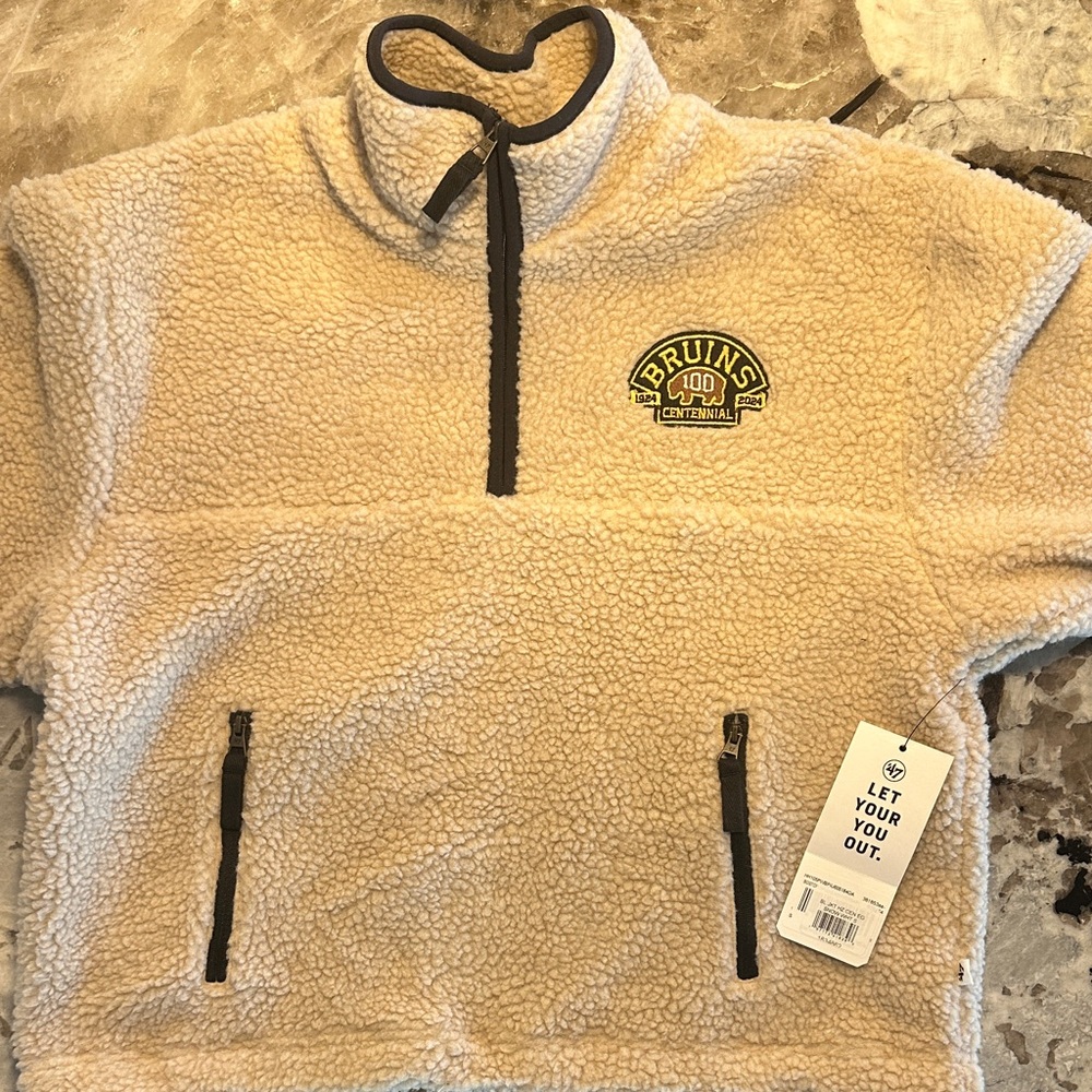 Bruins Centennial Cream Sherpa Jacket